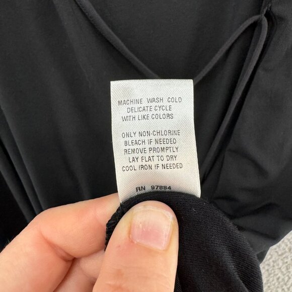 Tart Collections Wrap Dress Solid Black Modal Stretch Sleeveless V Neck Size 0X - Picture 9 of 13